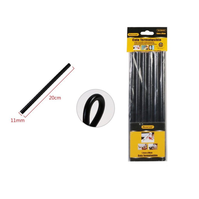 Batoane de silicon negru, diametru 11 mm, 6 buc, pentru pistol de lipit - imagine 3